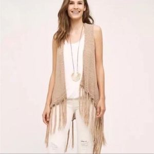 Anthropologie Evelyn K NY Fringed Duster